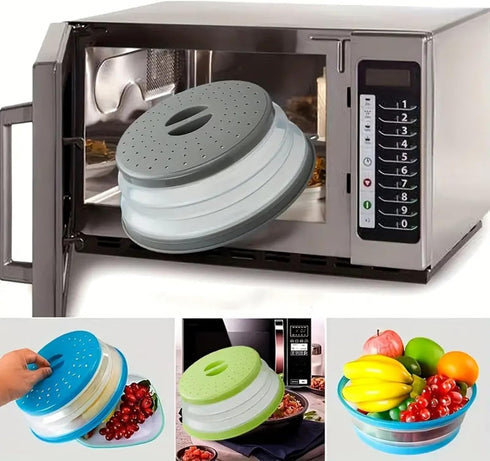 Microwave Splatter Cover Vented for Food, Kitchen Gadget, BPA-Free Silicone & Plastic, 1 Pack