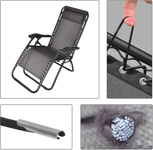 SunnyZoo Chair(Black-8Cords) Professional Replacement Cords for Zero Gravity Recliner Repair Tool for Lounge