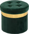 xuperbonus Small Ottoman with Storage,Folding Round Ottoman with Gold Trim,Velvet Storage Stool,Foot