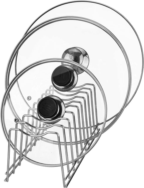 Pot Lid Holder, Stainless Steel Kitchen Organizer Rack, Storage for Bakeware, Pots & Pans, Reusable Containers