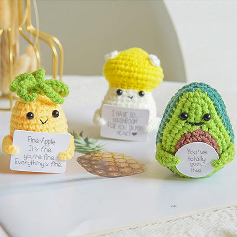 Generic 3 Inch (4 Positive Potato Bulk Emotional Support Pickle, Handmade Crochet Vegetables Animals Dolls