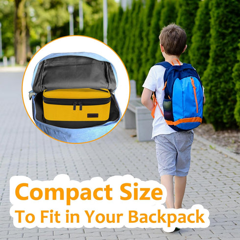 Gloppie Mini Lunch Box, Kids Lunch Bag, CPC Certified Insulated Reusable Sandwich Containers, Yellow