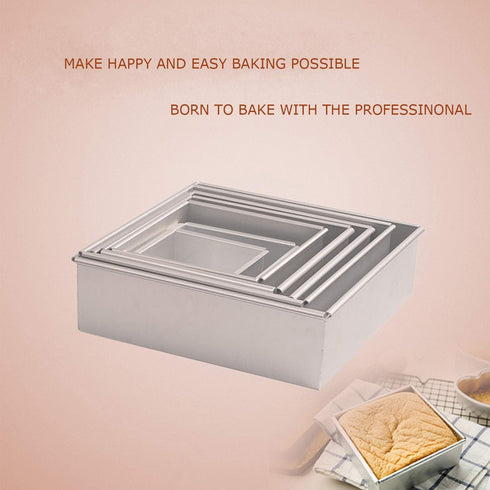Anodized Aluminum Square Cheesecake Pan, Chiffon Cake Mold Baking Mould with Removable Bottom, 6 Inch x 6 Inch x 3 Inch