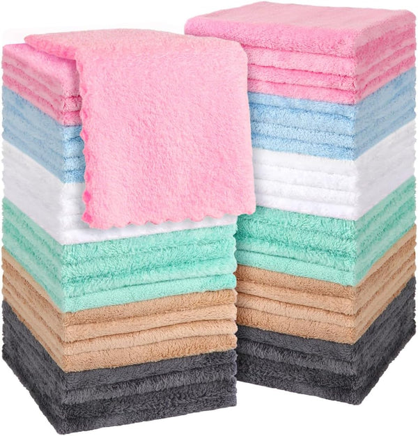 Orighty Ultra Soft Washcloths 48 Pack, Premium Microfiber Towel Sets 12 x