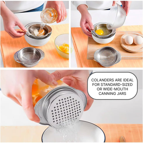 2 PCS Tuna Strainer for Can - Small Colander with Handle Stainless Steel Tuna Can Strainer Press for Kitchen