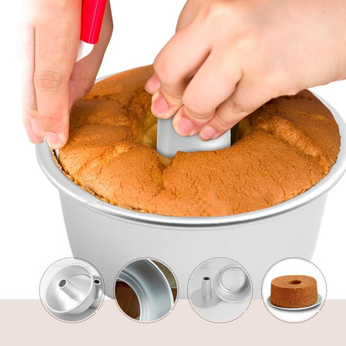 6 Inch Angel Food Cake Pan with Removable Bottom, Aluminum Round Tube Pan for Baking