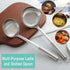 Pleafind 2-Pcs Ladle and Slotted Spoon, Stainless Steel Cooking Utensils for Home and Restaurant, Dishwasher Safe