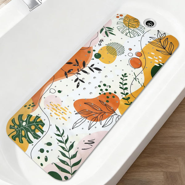 Bathtub Mat Non Slip 40x16In Extra Long Boho Bath Mat for Tub