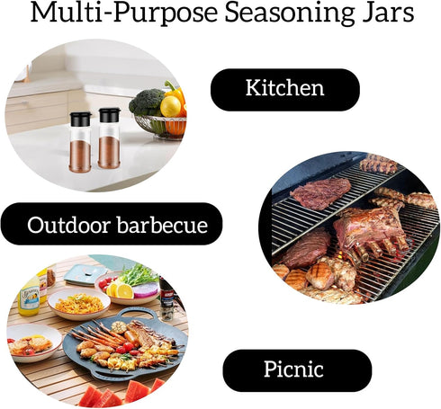 6 Pcs Plastic Spice Jars with Shaker Lids, 3 oz Clear Seasoning Containers for Spice Rack, Drawer, Cabinet