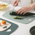 Kitchen Plastic Cutting Board Set of 3, Professional Multi Color Dishwasher Safe Chopping Boards for Fruit & Meat, Green