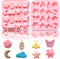 Pastoral Style Silicone Chocolate Mold, 16 Cavity Butterfly Bee Flower Moon Star Cloud for Candy, Jelly, Cake Decoration