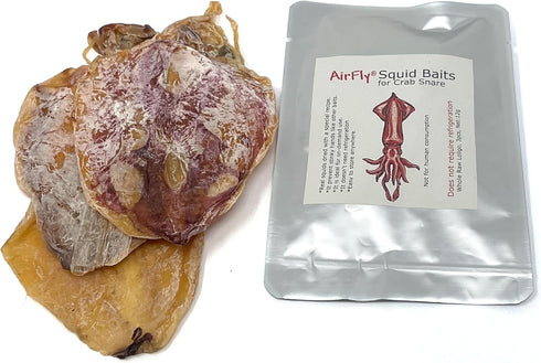 4 Pack AirFly Dried Squid Fishing Bait for Crab Snares & Traps, Easy & Powerful Crab Trap Attractant, Ready-to-Use, No