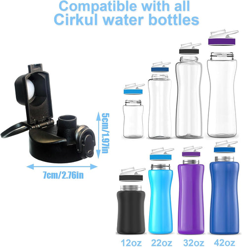 Lid for Cirkul Water Bottle - Auto Flip Lid for Hydro Flask Wide Mouth 12-64oz, Replacement Compatible with Cirkul,
