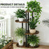 Korrie Home 4 5 Tiered Plant Stand Indoor, Tall Tier Potted Wooden Plant Shelf for Multiple Flower Plants, Multi Corner