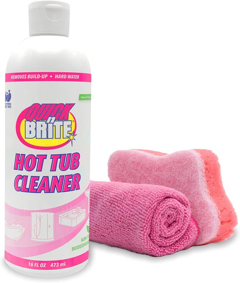Quick N Brite Heavy Duty Hot Tub Cleaner Kit - Non-abrasive Cleaning