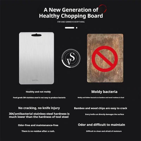 WLWXMH (14.2 9.9) Titanium Cutting Board, Titanium Cutting Boards for Kitchen Cooking, Double Sided Stainless Steel