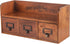 Vintage Farmhouse Wooden Desktop Cabinet, 3 Drawers, Mahogany Wood Organizer for Office Study