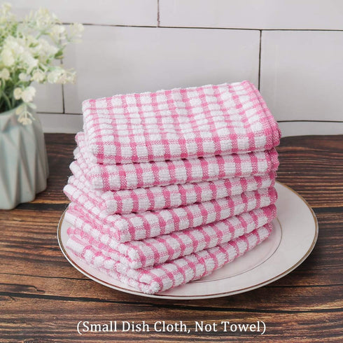 uxcell Cotton Terry Small Kitchen Dish Cloth, Pack of 6 Absorbent Quick Drying Cleaning Dish Rags, 15 x 10.5 Inches,