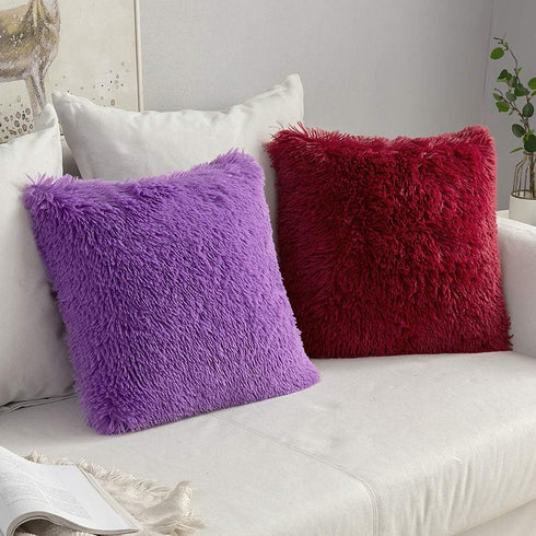 MIULEE 18 x 18 Inch Pack of 2 Luxury Faux Fur Throw Pillow Cover, Plush Cushion Cover Shell for Sofa, Bedroom, Car,