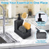 3 1 Countertop Dish Soap Dispenser with Sponge Holder,Liquid Hand and Dish Soap Dispenser and Spong Caddy with Brush