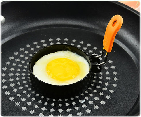 3.5" Set 4 Egg Rings of with Silicone Handle, Large Ring for Frying Eggs, Round Mold for English Muffins - Griddle