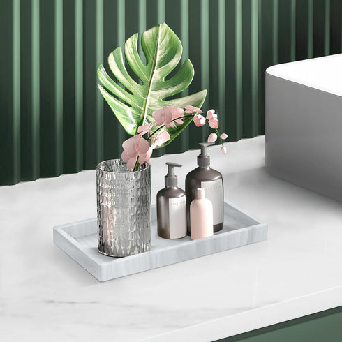EG-SIPRO Bathroom Counter Tray, High-Grade Thickened Silicone Vanity Tray, Shatterproof Durable Rectangle for Countertop
