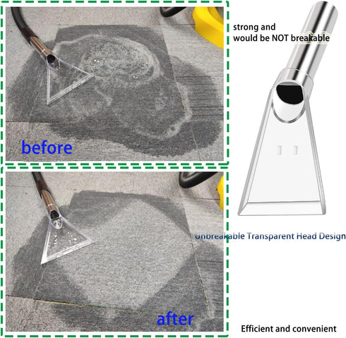 Universal Shop Vac Extractor Attachment: Hand Wand with Clear Head and 1-7/8", 1-1/4" Adapters for Upholstery & Auto