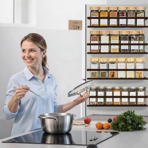 4pack 4pack) SMRCAD Magnetic Spice Rack for Refrigerator, Magnetic Shelf for Fridge Space Saving Seasoning Organizer