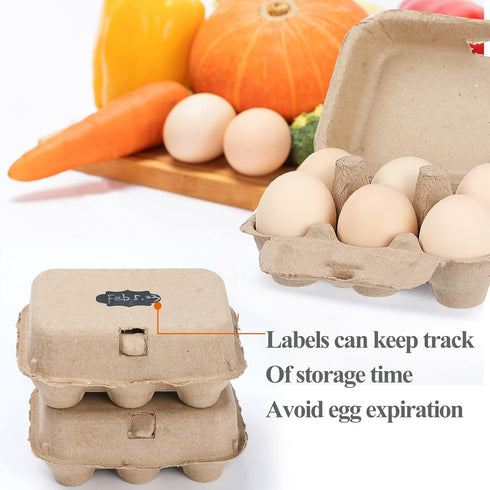 AEIMIJPQ 36 Dozen 6 Count Paper Egg Cartons for Chicken Eggs, Pieces Pulp Fiber Half Egg Cartons Bulk Egg Storage
