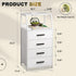 4 Nightstand Drawer Dresser with Charging Station, Side Table with Fabric Drawers, End Table with Open Shelf, Bedside