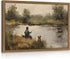 Clicyre Vintage Fishing Wall Art Canvas Print for Boys Room - Rustic Country