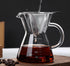Pour Over Coffee Maker with Reusable Stainless Steel Drip Filter, Lead-Free Borosilicate Glass Carafe (400ml/13.5oz)