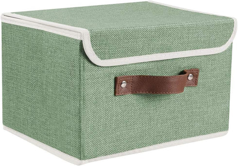 Storage Bins Boxes with Lids 2 Pack, Decorative Collapsible Fabric Storage Basket Containers for Organizing Closet Home