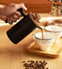 Miuly Black Coffee Press, Stainless Steel French Press Coffee Maker, 350ml/12oz with 2 Filter Mesh, Black