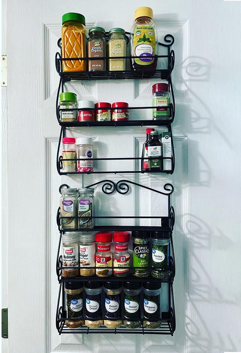 FitWell Scroll Wall Mount Spice Rack, 3-Tier Traditional Spice Rack for Kitchen and Bathroom Organizer