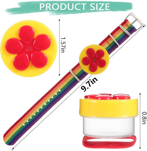 Zopeal 4 Pieces Hummingbird Wrist Feeder for Outdoor Hummingbird Hand Feeder Feeding Perch Hand Feed with Adjustable Strap Flower Hand Held Mini Hand Feeding Tools (Ring and Wrist Style)