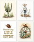 Hxlac Western Cowboy Nursery Wall Art Prints Set of 4 UNFRAMED -