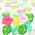 Sparkle and Bash 3 Pack Tropical Plastic Tablecloth - 54x108 Inch Hibiscus Floral Aloha Cover