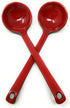 TJ Global Red and Black Melamine Long Handle Spoons - 8.25 Inches for Ramen, Soup, Hot Pot Eating (2 Spoons)