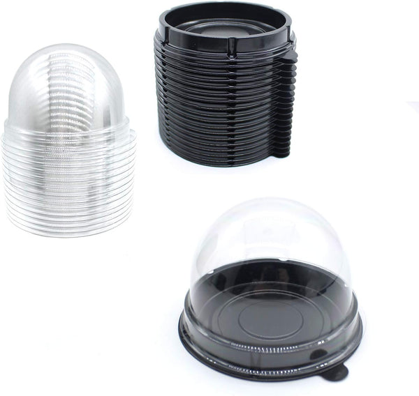 Clear Plastic Mini Cupcake Container - 25 PC Desk Pet Containers for Muffin, Mooncake, Individual Cupcake Holders