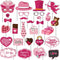 Valentines Day Photo Booth Props Kit, 28PCS Funny DIY Picture Selfie Accessories for Wedding Party Birthday Decor