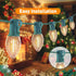C7 12FT 12 C7 Bulbs, LED Christmas & Halloween Lights - Outdoor Clear String Lights with Vintage Warm White Hanging