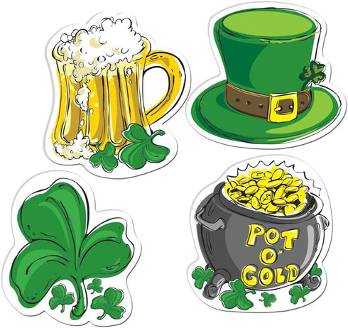 St Patrick's Day Cutouts, 4/Pkg
