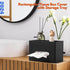 Rectangular Leather Tissue Box Cover with Storage Tray, Black Facial Tissue Holder for Bathroom, Office, Night Stand