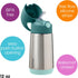 12 oz 8 12m+ b.box Insulated Water Bottle - Kids Water Bottle Stainless Steel w/Free Flow Silicone Straw, Toddler Cups