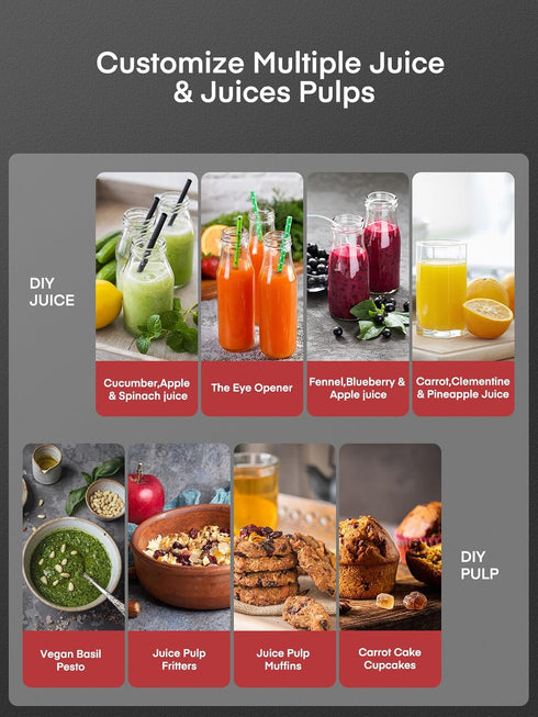 Juicer Machines, Juilist 800W Max Power Juicer Extractor with 3" Wide Mouth, 3-Speed Setting, Easy to Clean, Red