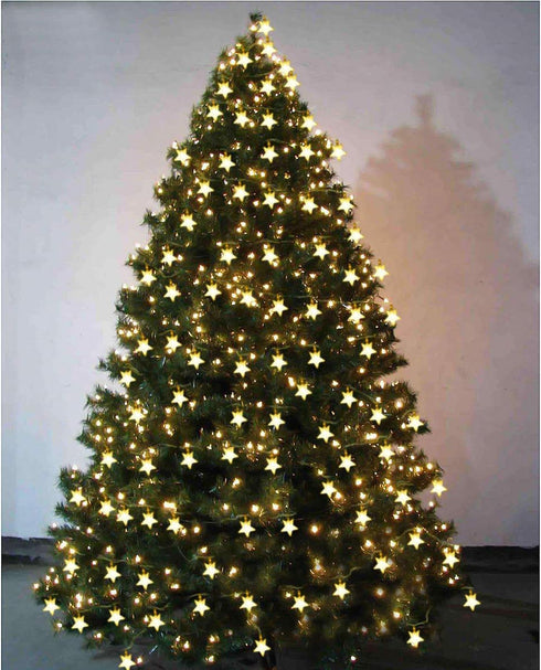 Homeleo Warm White 50 LED Star Fairy Lights with Remote Control, Battery Powered Five-Pointed Star String Lights