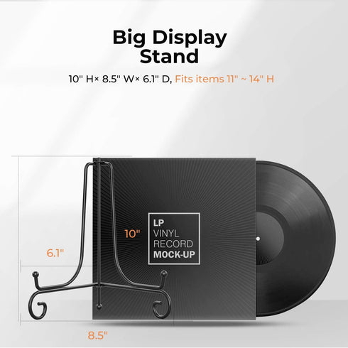 TR-LIFE Plate Stands for Display - 10 Inch Holder + Metal Easel Stand for Picture Frame, Decorative Plates, 2 Pack
