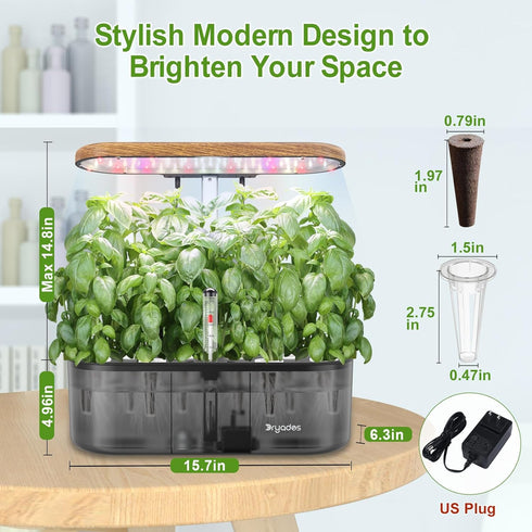 12 Hydroponics Growing System Indoor Garden: Pods Indoor Herb Garden Kit with LED Grow Light Plant Germination Kit