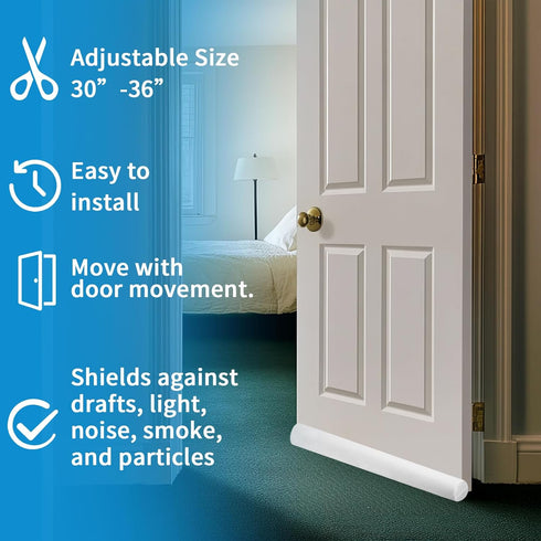 30"-36" Neween Large Door Draft Stopper for Bottom Door Sweep Weather Stripping Noise Blocker Window Breeze Blocker
